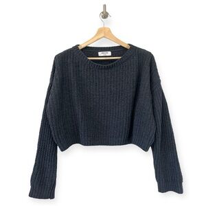 Double Zero Dark Blue Knit Cropped Sweater Size Small S